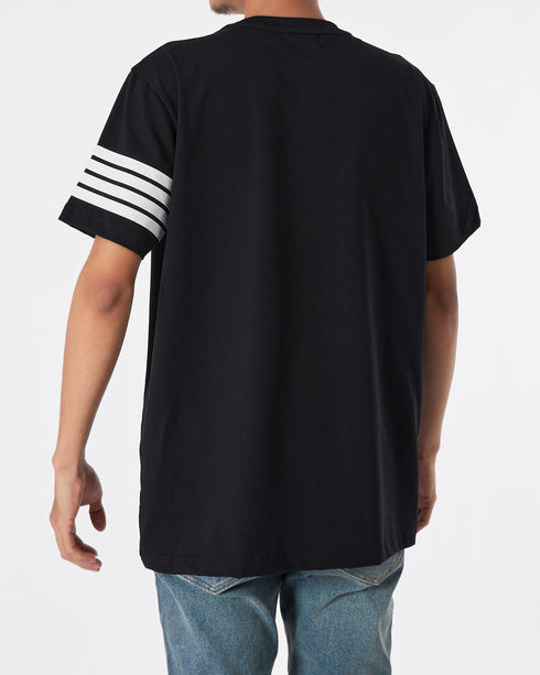 THOM BROWNE NEW YORK ANCHOR EMBROIDERED T-SHIRT - BLACK